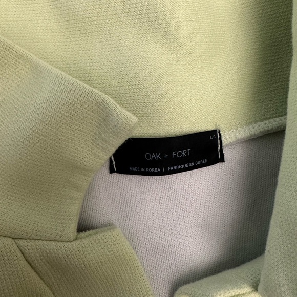 Oak + Fort Collared Sweatshirt in Pale Green - Picture 7 of 9